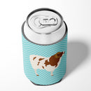 Jacob Sheep Blue Check Can or Bottle Hugger Cooler Sleeve for Standard 12 oz Cans, Insulated Foam Beer & Soda Can Hugger Reusable