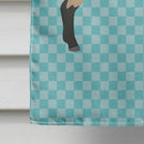 Hampshire Down Sheep Blue Check House Flag 28x40 Porch Sleeve Pole Decorative Outside Yard Banner Artwork Wall Hanging, Polyester