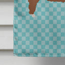 Merino Sheep Blue Check House Flag 28x40 Porch Sleeve Pole Decorative Outside Yard Banner Artwork Wall Hanging, Polyester