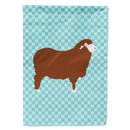 Merino Sheep Blue Check House Flag 28x40 Porch Sleeve Pole Decorative Outside Yard Banner Artwork Wall Hanging, Polyester