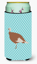 Jersey Buff Turkey Hen Blue Check Tall Boy Hugger Can Cooler Sleeve Machine Washable Drink Collapsible Insulator Beverage Insulated Holder
