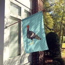 Marragansett Turkey Blue Check House Flag 28x40 Porch Sleeve Pole Decorative Outside Yard Banner Artwork Wall Hanging, Polyester