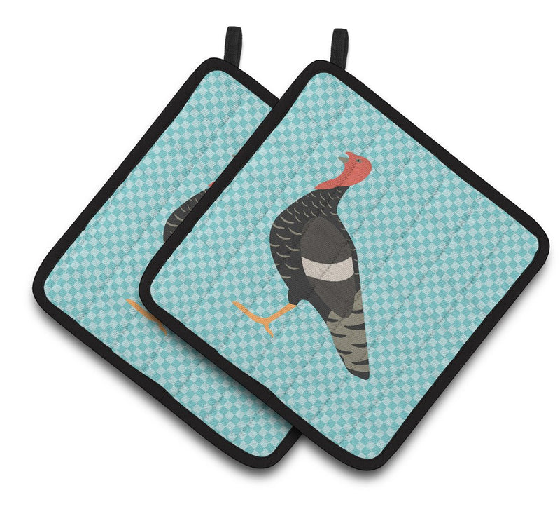 Marragansett Turkey Blue Check Pair of Pot Holders BB8161PTHD