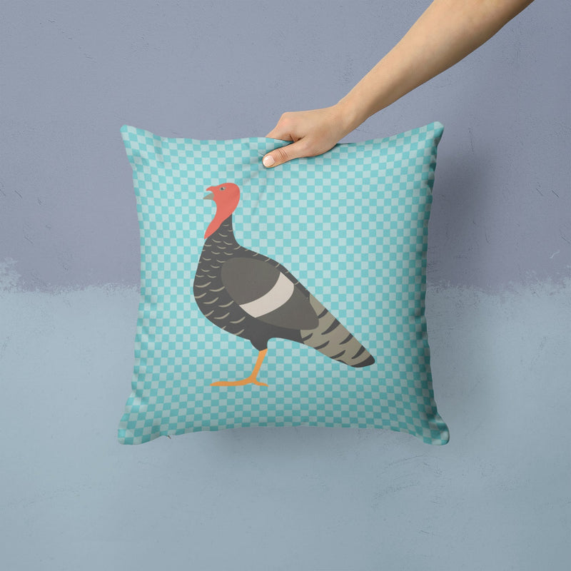 Marragansett Turkey Blue Check Fabric Decorative Pillow BB8161PW1414