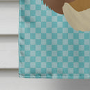 French Turkey Dindon Blue Check House Flag 28x40 Porch Sleeve Pole Decorative Outside Yard Banner Artwork Wall Hanging, Polyester
