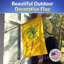 Palm Tree Yellow Polkadot House Flag 28x40 Porch Sleeve Pole Decorative Outside Yard Banner Artwork Wall Hanging, Polyester