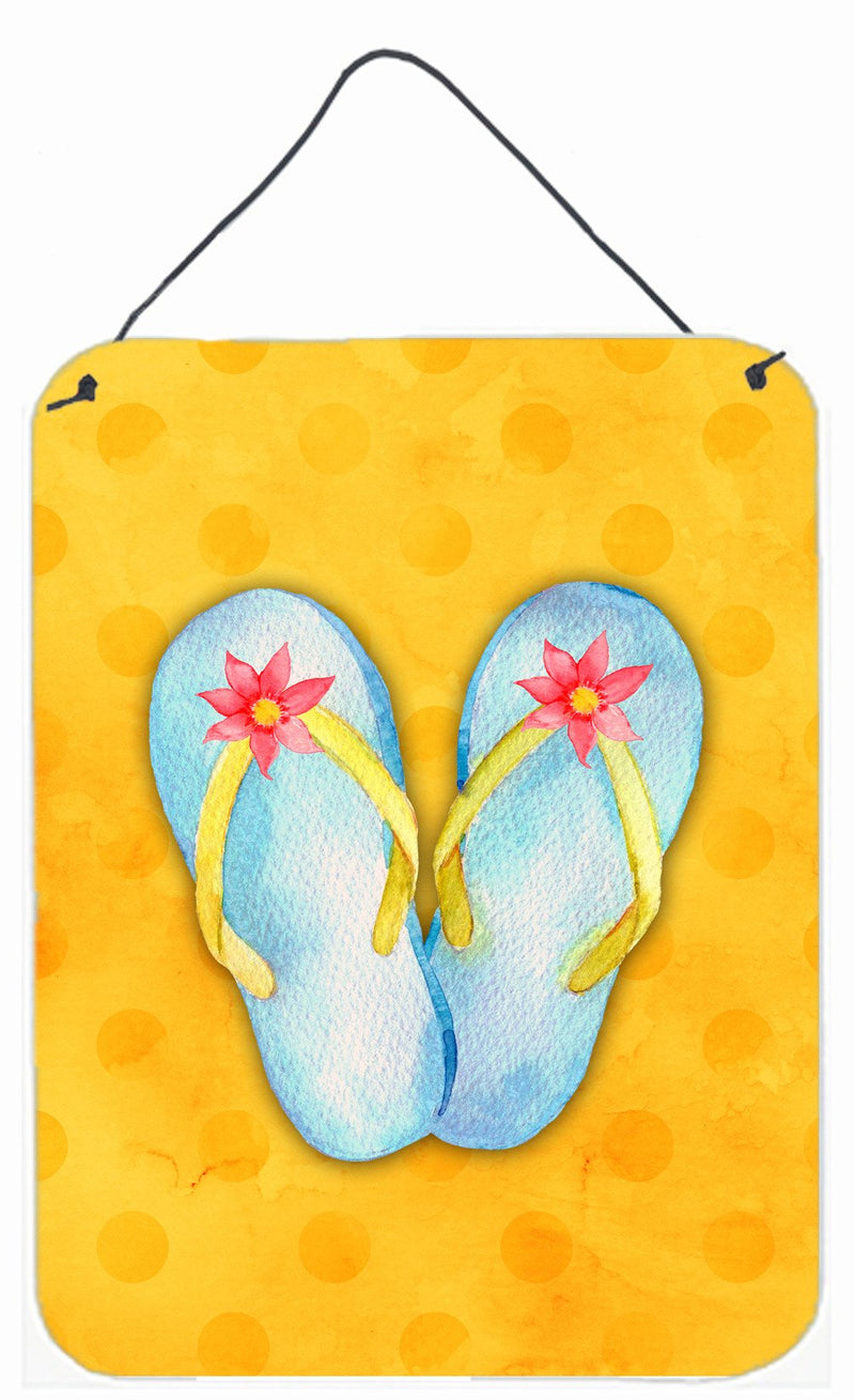 Flip Flops Yellow Polkadot Wall or Door Hanging Prints BB8182DS1216