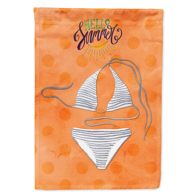 Bikini Swimsuit Orange Polkadot Flag Canvas House Size BB8198CHF