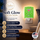 Summer Martini Green Polkadot Ceramic Night Light Compact, UL-Certified, Ideal for Bedroom, Bathroom, Nursery, Hallway, Kitchen, 6x4x3, Multicolor