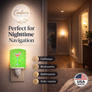 Summer Martini Green Polkadot Ceramic Night Light Compact, UL-Certified, Ideal for Bedroom, Bathroom, Nursery, Hallway, Kitchen, 6x4x3, Multicolor