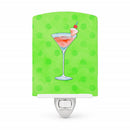 Summer Martini Green Polkadot Ceramic Night Light Compact, UL-Certified, Ideal for Bedroom, Bathroom, Nursery, Hallway, Kitchen, 6x4x3, Multicolor