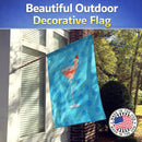 Summer Martini Blue Polkadot House Flag 28x40 Porch Sleeve Pole Decorative Outside Yard Banner Artwork Wall Hanging, Polyester