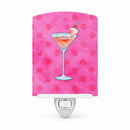 Summer Martini Pink Polkadot Ceramic Night Light Compact, UL-Certified, Ideal for Bedroom, Bathroom, Nursery, Hallway, Kitchen, 6x4x3, Multicolor