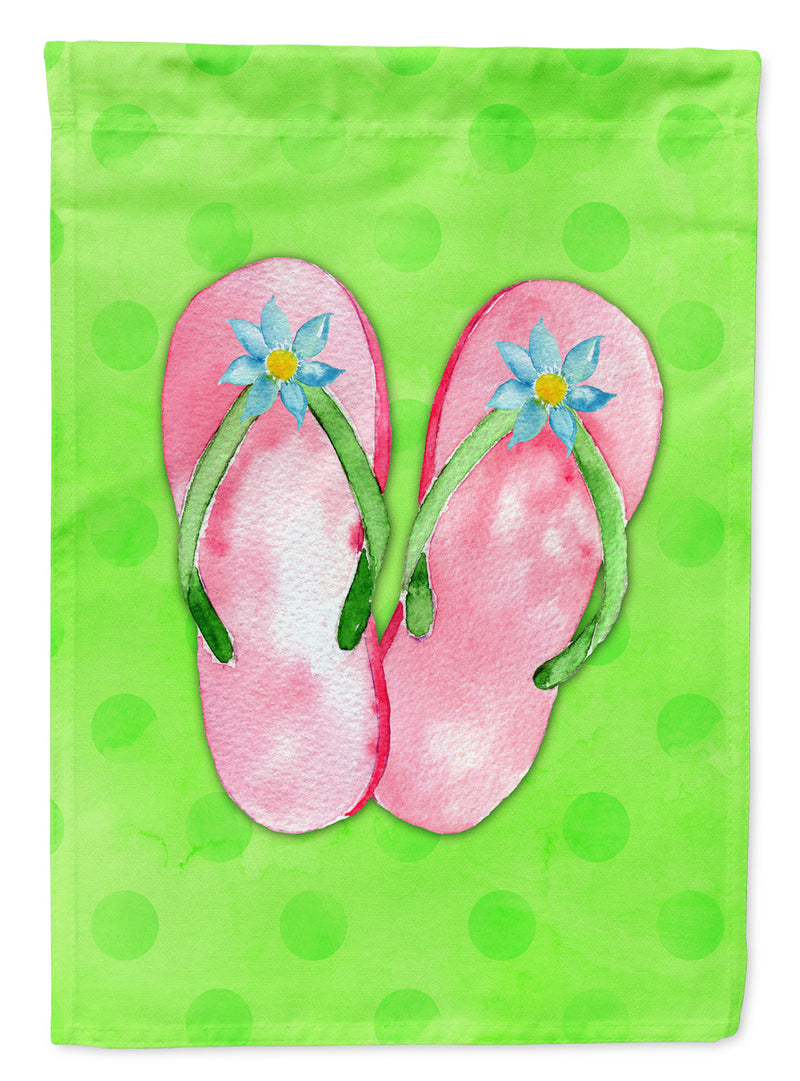 Pink Flip Flops Green Polkadot Flag Garden Size BB8220GF