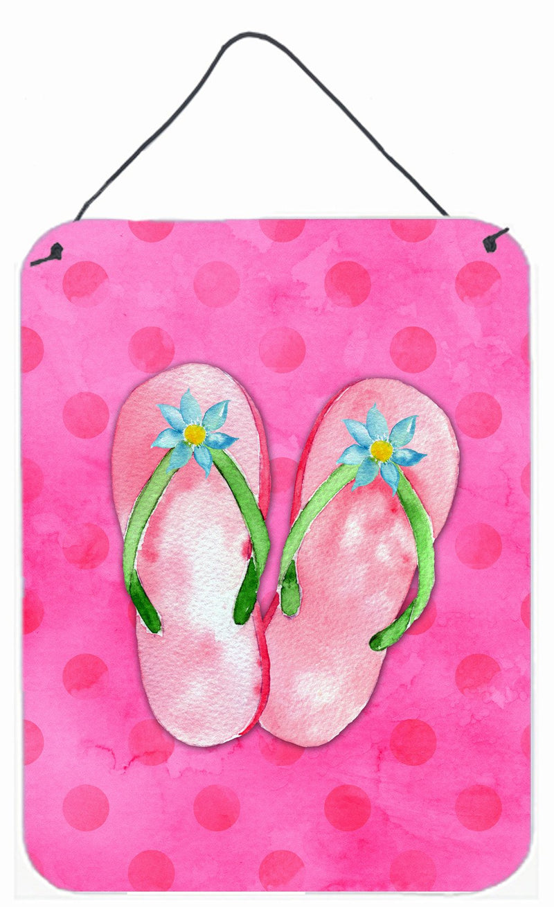 Pink Flip Flops Pink Polkadot Wall or Door Hanging Prints BB8224DS1216