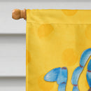 Blue Crab Yellow Polkadot Flag Canvas House Size BB8247CHF