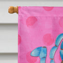 Blue Crab Pink Polkadot Flag Canvas House Size BB8249CHF