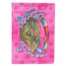 Blue Crab Pink Polkadot Flag Canvas House Size BB8249CHF