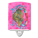 Blue Crab Pink Polkadot Ceramic Night Light BB8249CNL