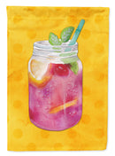 Mason Jar Cocktail Yellow Polkadot House Flag 28x40 Porch Sleeve Pole Decorative Outside Yard Banner Artwork Wall Hanging, Polyester