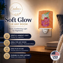 Mason Jar Cocktail Orange Polkadot Ceramic Night Light Compact, UL-Certified, Ideal for Bedroom, Bathroom, Nursery, Hallway, Kitchen, 6x4x3, Multicolor