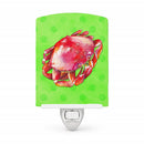 Crab Green Polkadot Ceramic Night Light Compact, UL-Certified, Ideal for Bedroom, Bathroom, Nursery, Hallway, Kitchen, 6x4x3, Multicolor