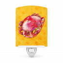 Crab Yellow Polkadot Ceramic Night Light Compact, UL-Certified, Ideal for Bedroom, Bathroom, Nursery, Hallway, Kitchen, 6x4x3, Multicolor
