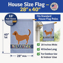 Alpine Dachsbrake Welcome House Flag 28x40 Porch Sleeve Pole Decorative Outside Yard Banner Artwork Wall Hanging, Polyester