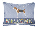 American Foxhound Welcome Canvas Fabric Decorative Pillow