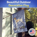 Ariege Pointer Welcome House Flag 28x40 Porch Sleeve Pole Decorative Outside Yard Banner Artwork Wall Hanging, Polyester