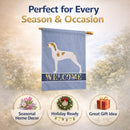 Ariege Pointer Welcome House Flag 28x40 Porch Sleeve Pole Decorative Outside Yard Banner Artwork Wall Hanging, Polyester
