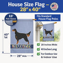 Gordon Setter Welcome House Flag 28x40 Porch Sleeve Pole Decorative Outside Yard Banner Artwork Wall Hanging, Polyester