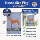 Irish Terrier Welcome House Flag 28x40 Porch Sleeve Pole Decorative Outside Yard Banner Artwork Wall Hanging, Polyester