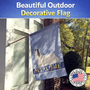 Skye Terrier Welcome House Flag 28x40 Porch Sleeve Pole Decorative Outside Yard Banner Artwork Wall Hanging, Polyester