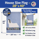 Skye Terrier Welcome House Flag 28x40 Porch Sleeve Pole Decorative Outside Yard Banner Artwork Wall Hanging, Polyester