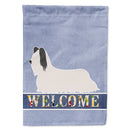 Skye Terrier Welcome House Flag 28x40 Porch Sleeve Pole Decorative Outside Yard Banner Artwork Wall Hanging, Polyester