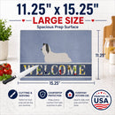 Skye Terrier Welcome Cutting Board Tempered Glass Kitchen Cutting Surface, Heat Resistant Chopping, Non-Slip Feet, Food Prep & Serving