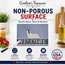 Skye Terrier Welcome Cutting Board Tempered Glass Kitchen Cutting Surface, Heat Resistant Chopping, Non-Slip Feet, Food Prep & Serving