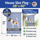 Smooth Fox Terrier Welcome House Flag 28x40 Porch Sleeve Pole Decorative Outside Yard Banner Artwork Wall Hanging, Polyester