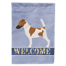 Smooth Fox Terrier Welcome House Flag 28x40 Porch Sleeve Pole Decorative Outside Yard Banner Artwork Wall Hanging, Polyester