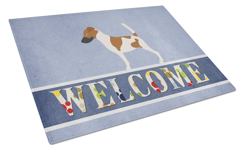 Smooth Fox Terrier Welcome Glass Cutting Board Large BB8279LCB