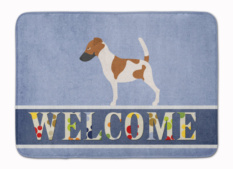 Smooth Fox Terrier Welcome Machine Washable Memory Foam Mat BB8279RUG