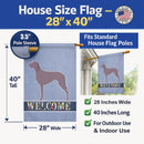 Weimaraner Welcome House Flag 28x40 Porch Sleeve Pole Decorative Outside Yard Banner Artwork Wall Hanging, Polyester