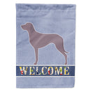 Weimaraner Welcome House Flag 28x40 Porch Sleeve Pole Decorative Outside Yard Banner Artwork Wall Hanging, Polyester