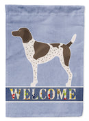 German Shorthaired Pointer Welcome House Flag 28x40 Porch Sleeve Pole Decorative Outside Yard Banner Artwork Wall Hanging, Polyester