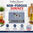German Shorthaired Pointer Welcome Cutting Board Tempered Glass Kitchen Cutting Surface, Heat Resistant Chopping, Non-Slip Feet, Food Prep & Serving