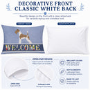 Wire Fox Terrier Welcome Standard Pillowcase Lightweight Super Soft Easy Care Decorative Artwork Pillowcase, Standard