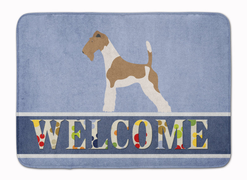 Wire Fox Terrier Welcome Machine Washable Memory Foam Mat BB8284RUG