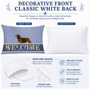 Longhaired Dachshund Welcome Standard Pillowcase Lightweight Super Soft Easy Care Decorative Artwork Pillowcase, Standard