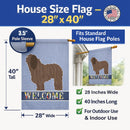 Bergamasco Shepherd Welcome House Flag 28x40 Porch Sleeve Pole Decorative Outside Yard Banner Artwork Wall Hanging, Polyester